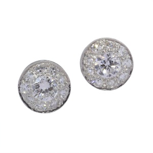 Fifties Platinum Stud Earrings  Radiating Subtle Deco Glamour